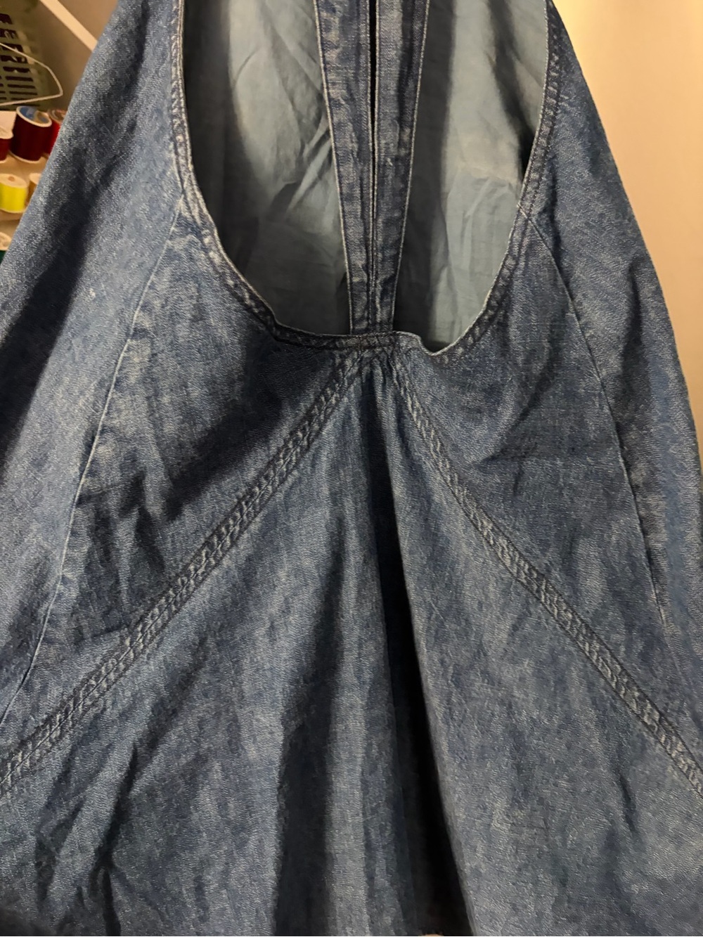 Free People Denim high neck & backless mini dress - Picture 5 of 8